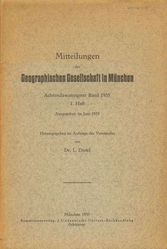 Mitteilungen der Geographischen Gesellschaft in München.