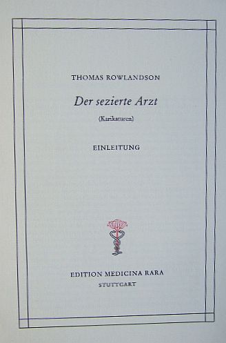 Rowlandson, Thomas:  Der sezierte Arzt (Karikaturen) - Einleitung. 