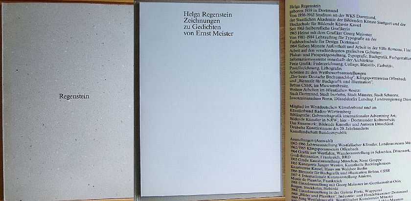 Meister [Gedichte], Ernst und Helga Regenstein [Zeichnungen]:  Helga Regenstein Zeichnungen zu Gedichten von Ernst Meister 