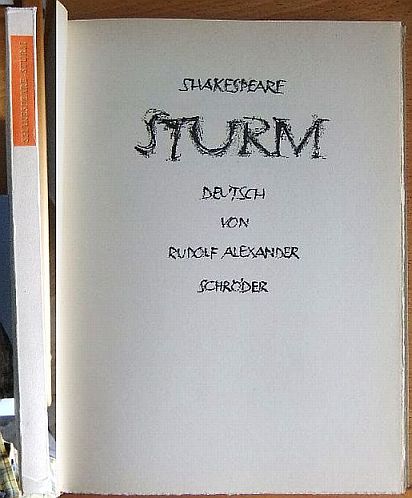 Shakespeare, William, Rudolf Alexander Schrder und Hans [Gestalter] Schmidt:  Sturm. 