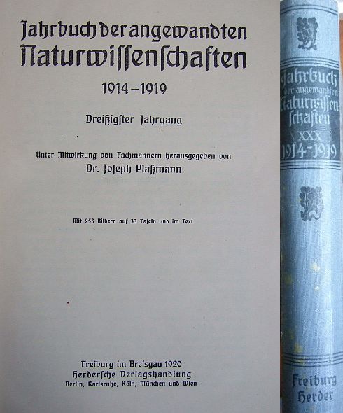 Dr. Plamann, Joseph [Hrsg]:  Jahrbuch der Naturwissenschaften. 
