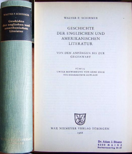 Schirmer, Walter F.:  Geschichte der englischen und amerikanischen Literatur. 