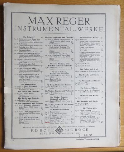 Reger, Max:  Suite im alten Stil op. 93 fr Violine und Klavier 