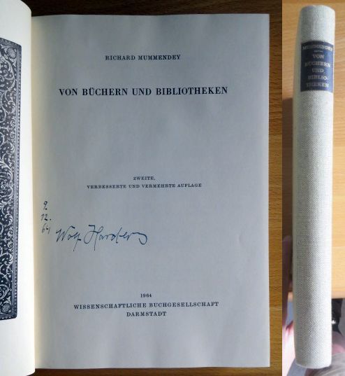 Mummendey, Richard:  Von Bchern und Bibliotheken. 