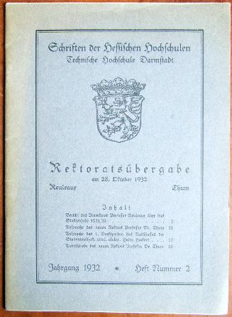 Rektoratsübergabe am 28. Oktober 1932.