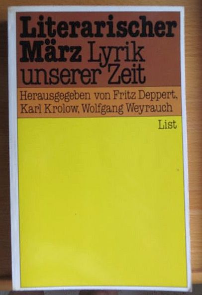 Deppert, Fritz [Hrsg.], Wolfgang [Hrsg.] Weyrauch Karl [Hrsg.] Krolow u. a.:  Lyrik unserer Zeit. [Band 1] 
