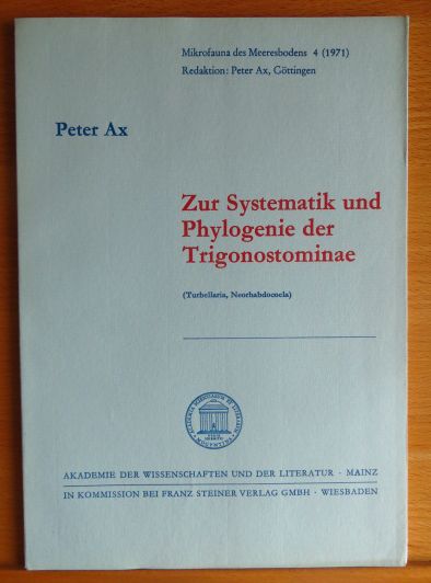 Ax, Peter:  Zur Systematik und Phylogenie der Trigonostominae [Turbellaria, Neorhabdocoela]. 