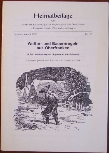 Wetter- und Bauernregeln aus Oberfranken II. (2.) Teil