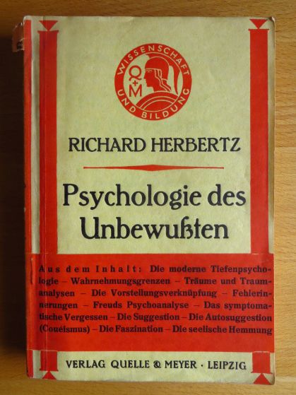 Herbertz, Richard:  Die Psychologie des Unbewussten. 