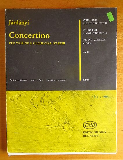 Jrdnyi, Pl:  Concertino Per Violino e Orchestra D`Archi 