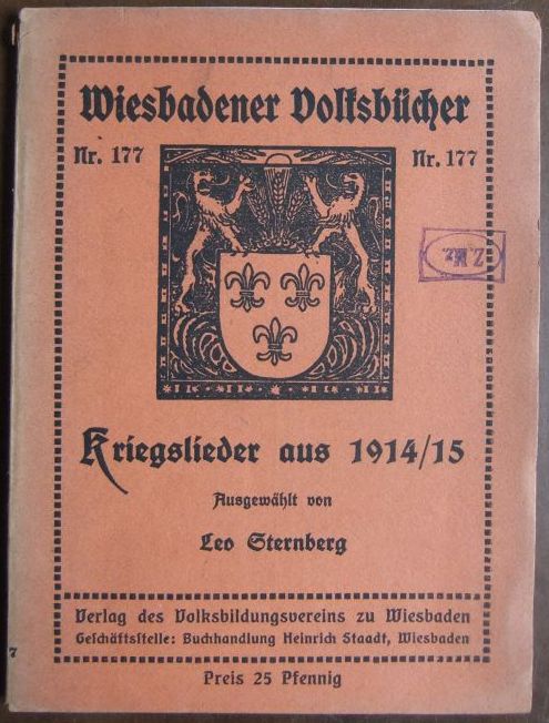 Sternberg, Leo:  Kriegslieder aus 1914/15. 