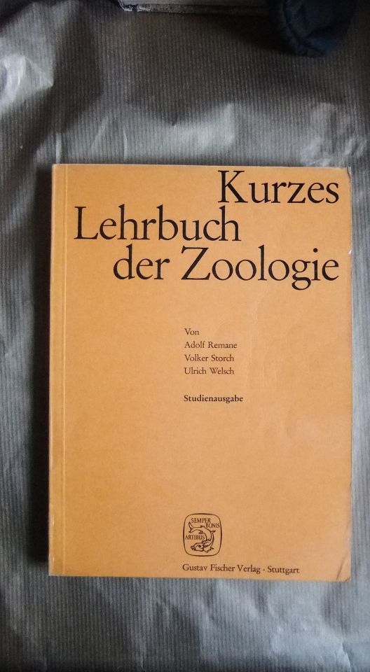 Remane, Adolf (Verfasser), Volker (Verfasser) Storch und Ulrich (Verfasser) Welsch:  Kurzes Lehrbuch der Zoologie. 