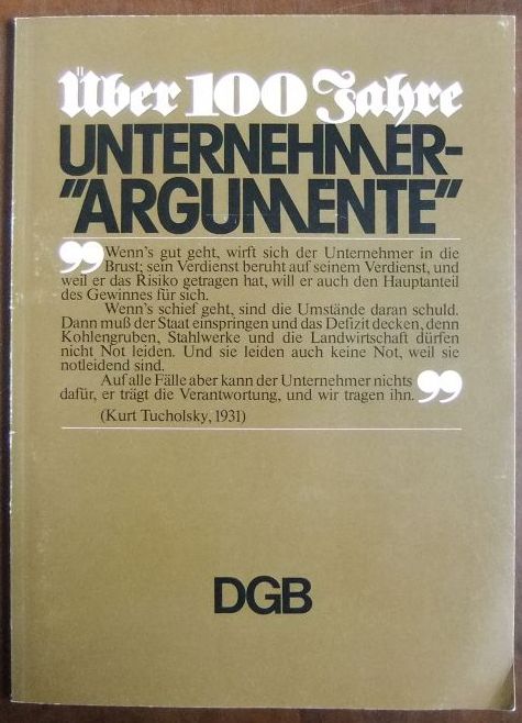 DGB-Bundesvorstand Dsseldorf (Hrsg.):  ber 100 Jahre Unternehmer-