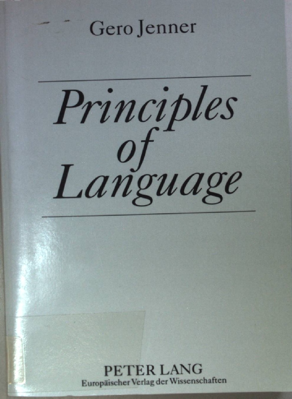 Principles of Language. - Jenner, Gero