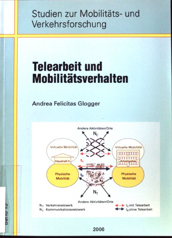 Telearbeit und Mobilitätsverhalten : mit 38 Tabellen. Studien zur Mobilitäts- und Verkehrsforschung ; Bd. 15. - Glogger, Andrea Felicitas