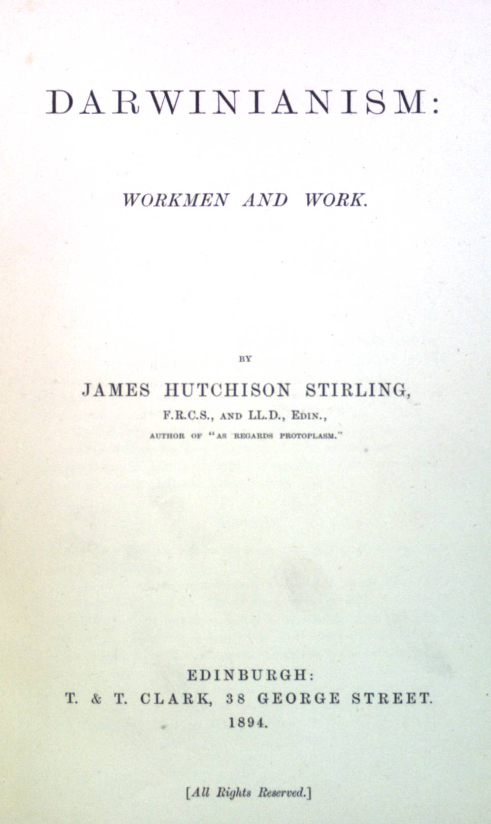 Darwinianism: Workmen and Work.