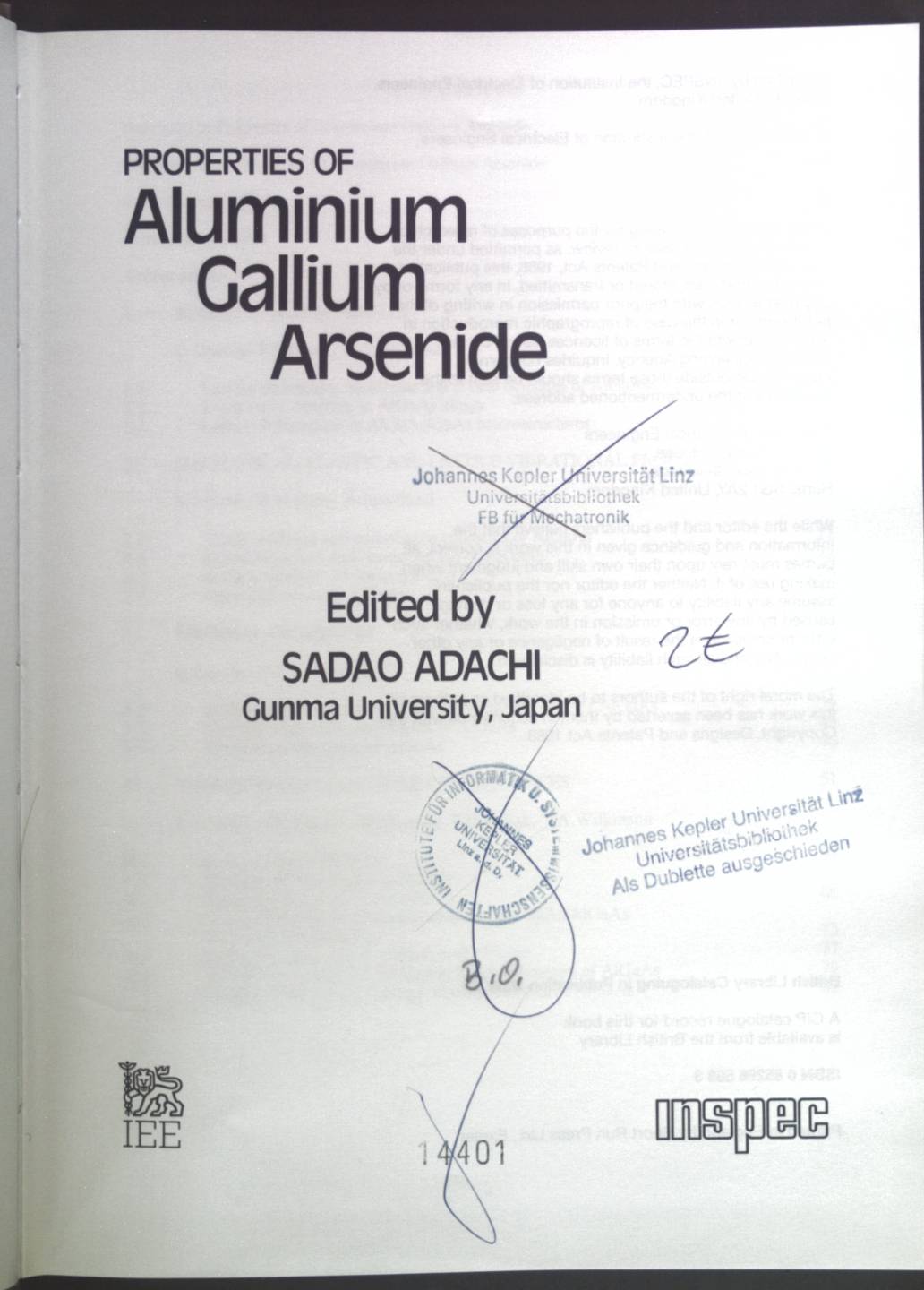 Properties of Aluminum Gallium Arsenide E M I S DATAREVIEWS SERIES No. 7 - Adachi, Sadao