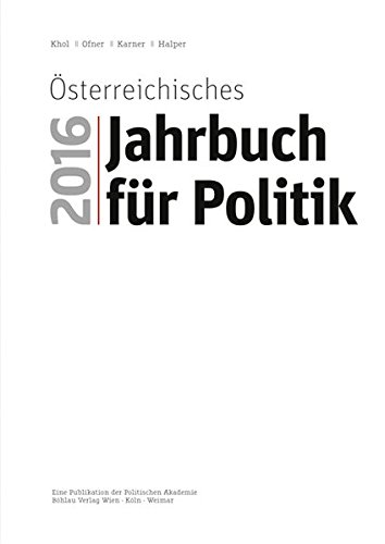 Österreichisches Jahrbuch für Poltik 2016. Erstauflage, EA