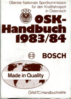 OSK - Handbuch 1983/84. Oberste Nationale Sportkommission für den Kraftfahrsport in Österreich, ÖAMTC - Handbuchreihe. Erstauflage, EA