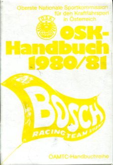 OSK - Handbuch 1980/81. Oberste Nationale Sportkommission für den Kraftfahrsport in Österreich, ÖAMTC - Handbuchreihe. Erstauflage, EA