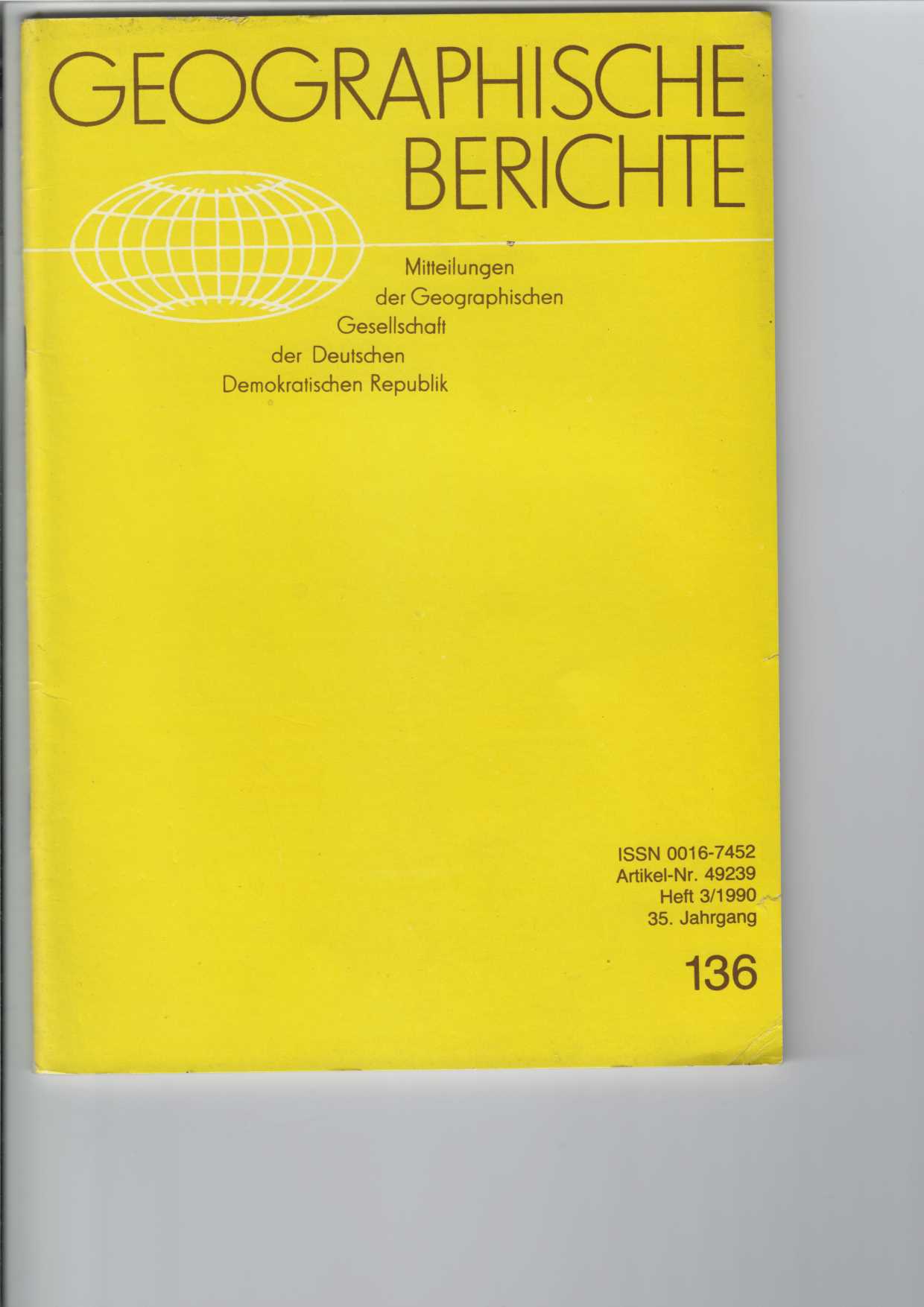   Geographische Berichte : Heft 136 (3/1990). 