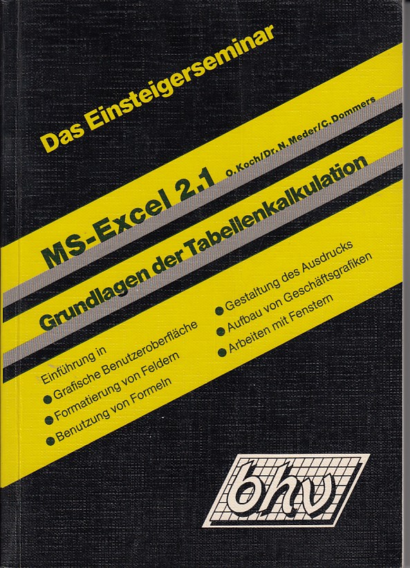 Koch, Olaf, Norbert Meder und Christoph Dommers:  Das Einsteigerseminar Excel 2.1. 