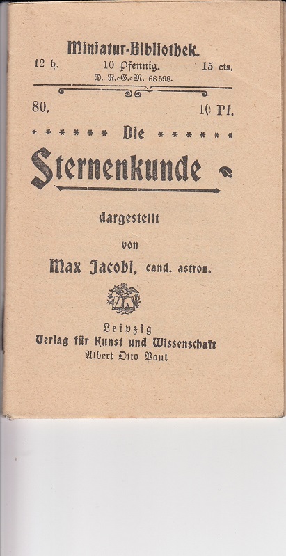 Jacobi, Max:  Die Sternenkunde. 