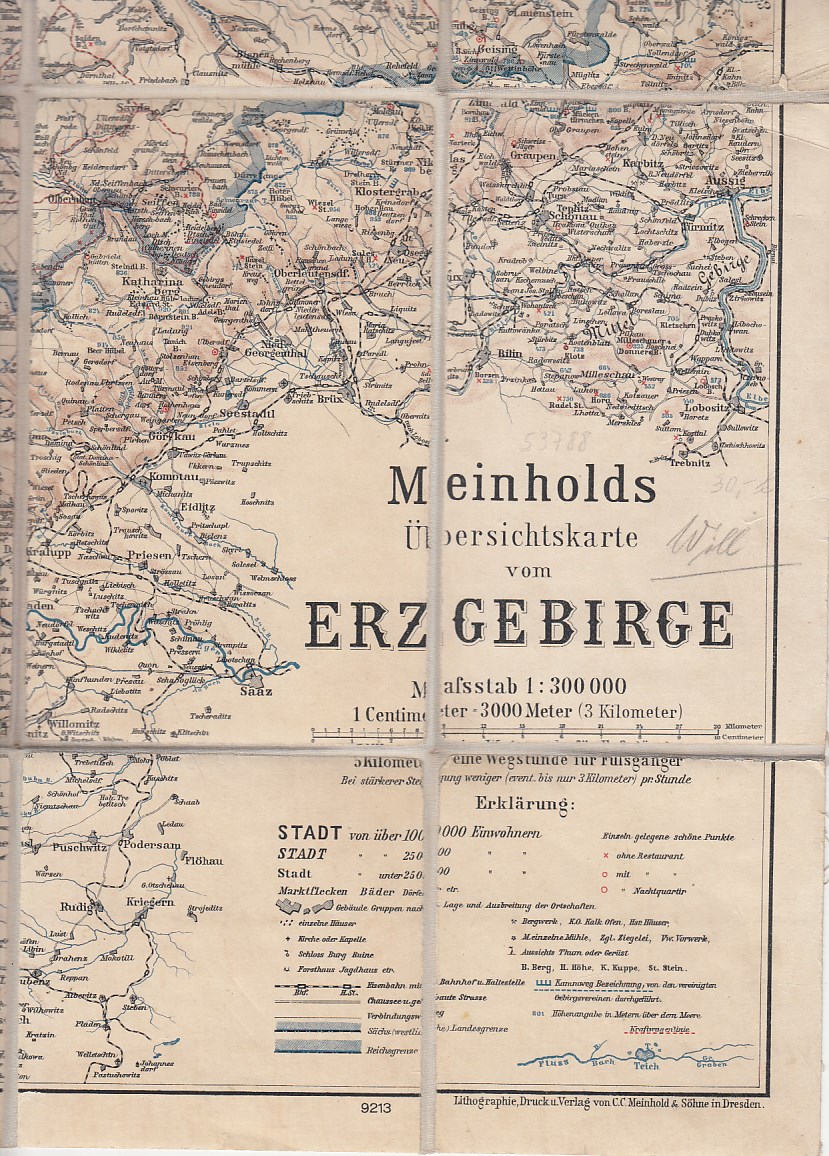 Meinholds Übersichtskarte vom Erzgebirge.