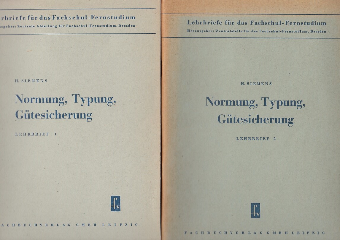 Siemens, Horst:  Normung, Typung, Gütesicherung. 