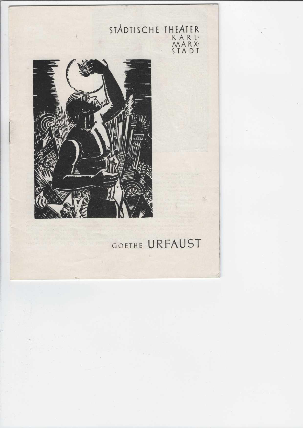 Programmheft Goethe URFAUST - Neuinszenierung 5. Oktober 1961 Spielzeit 1961 / 1962.