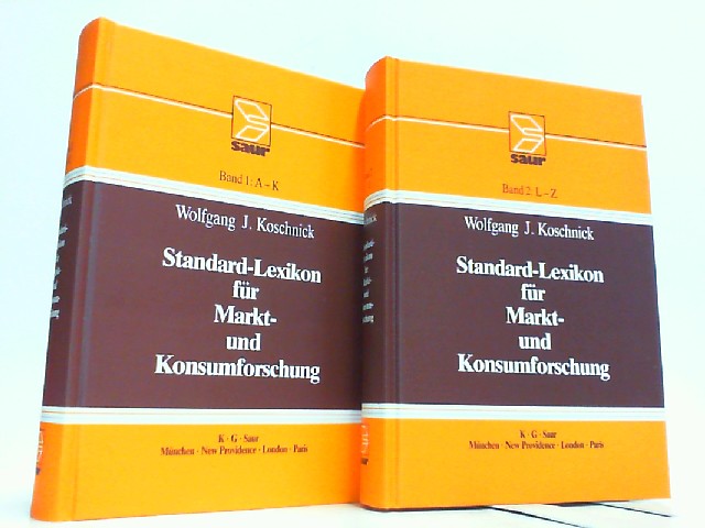 Standard-Lexikon für Markt- und Konsumforschung. A- K und L-Z. Hier Band 1 und 2 in 2 Büchern KOMPLETT ! - Koschnick, Wolfgang J.