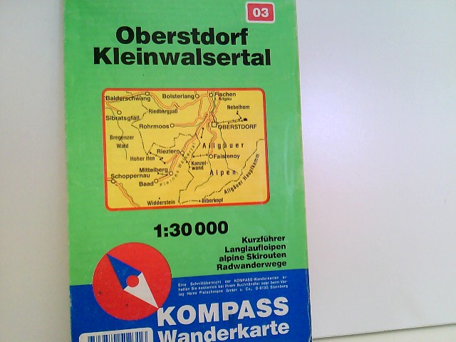 Oberstdorf, Kleinwalsertal 1 : 30 000 Kurzführer Radtouren Langlaufloipen Alpine Skirotuen. Kompass-Umgebungskarte ; 03