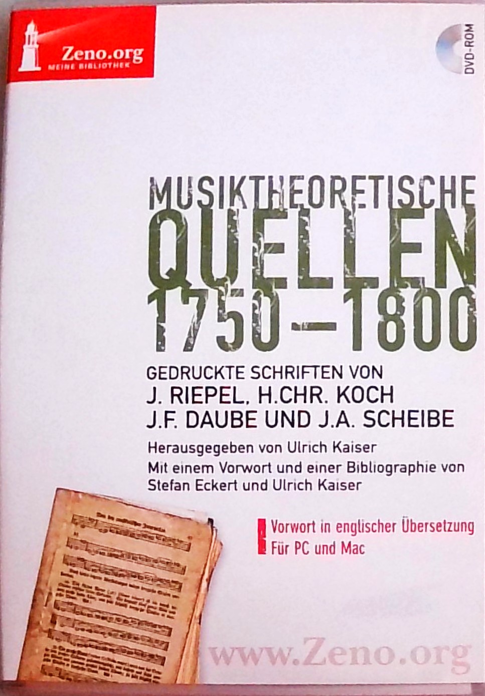 Zeno.org 015 Musiktheoretische Quellen 1750-1800 (PC+MAC-DVD)  1., Aufl. - Kaiser, Ulrich