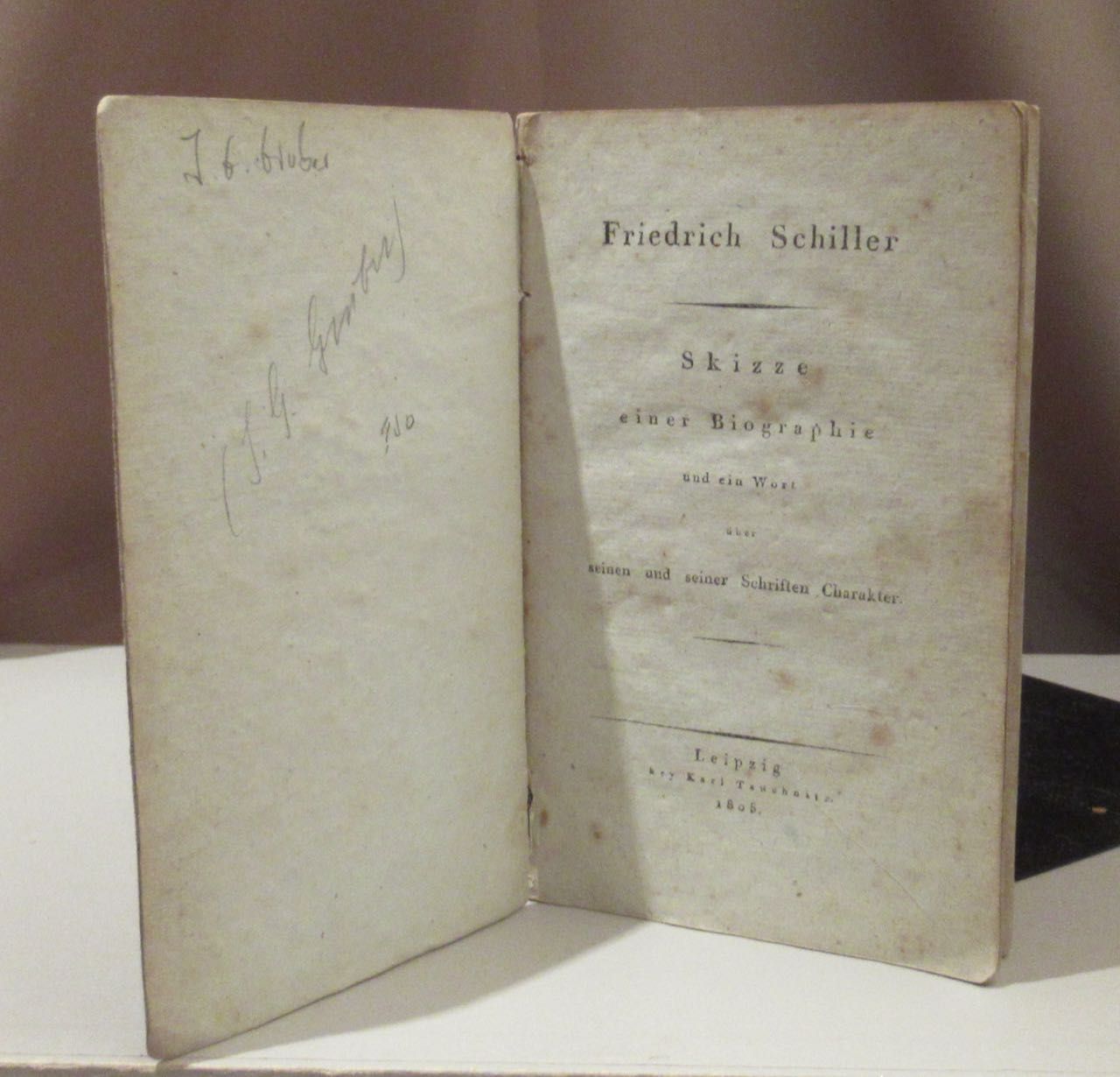 Friedrich Schiller. Skizze einer Biographie und ein Wort über seinen und seiner Schriften Charakter. - Gruber, Johann Gottfried (anonym).