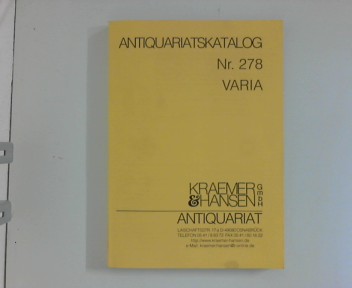Antiquariatskatalog Nr. 278  Varia
