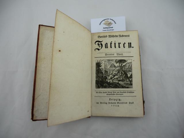 Rabener, Gottlieb Wilhelm:  Satiren. DRITTER (3.) Teil. 