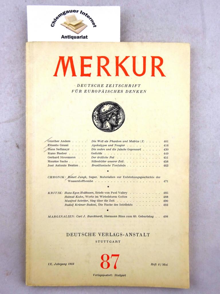 Merkur. Deutsche Zeitschrift für europäisches Denken. IX. Jahrgang, Heft 5 / Mai.