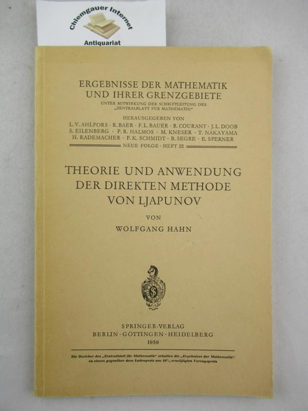 Hahn, Wolfgang:  Theorie und Anwendung der direkten Methode von Ljapunov. 