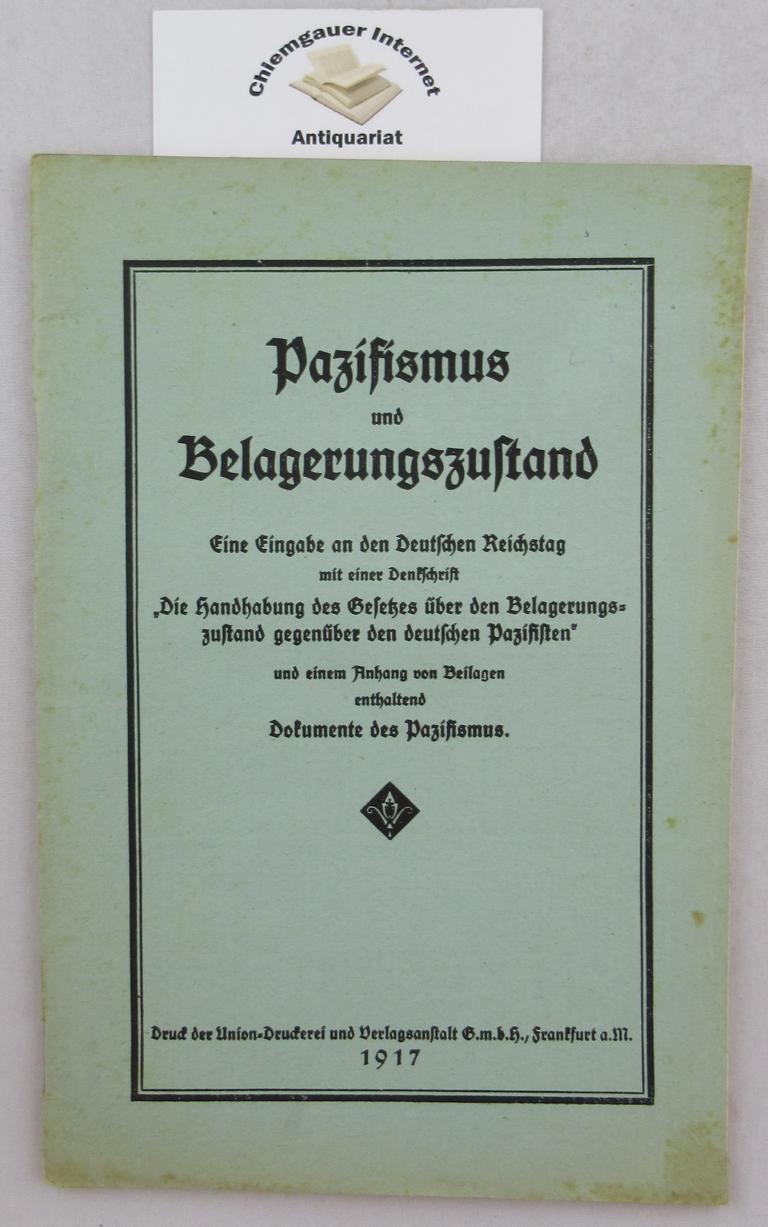 Dittmann, Wilhelm:  Belagerungszustand, Zensur und Schutzhaft vor dem Reichstage : drei Reichstagsreden, gehalten 1916 ; nach dem amtlichen Stenogramm. 