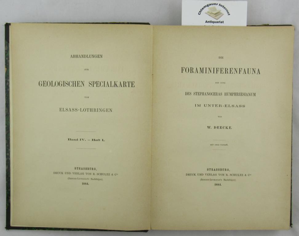 Abhandlungen zur Geologischen Specialkarte von Elsass-Lothringen. Band IV. Heft I-, II, III. (3  Hefte in 1 Band).