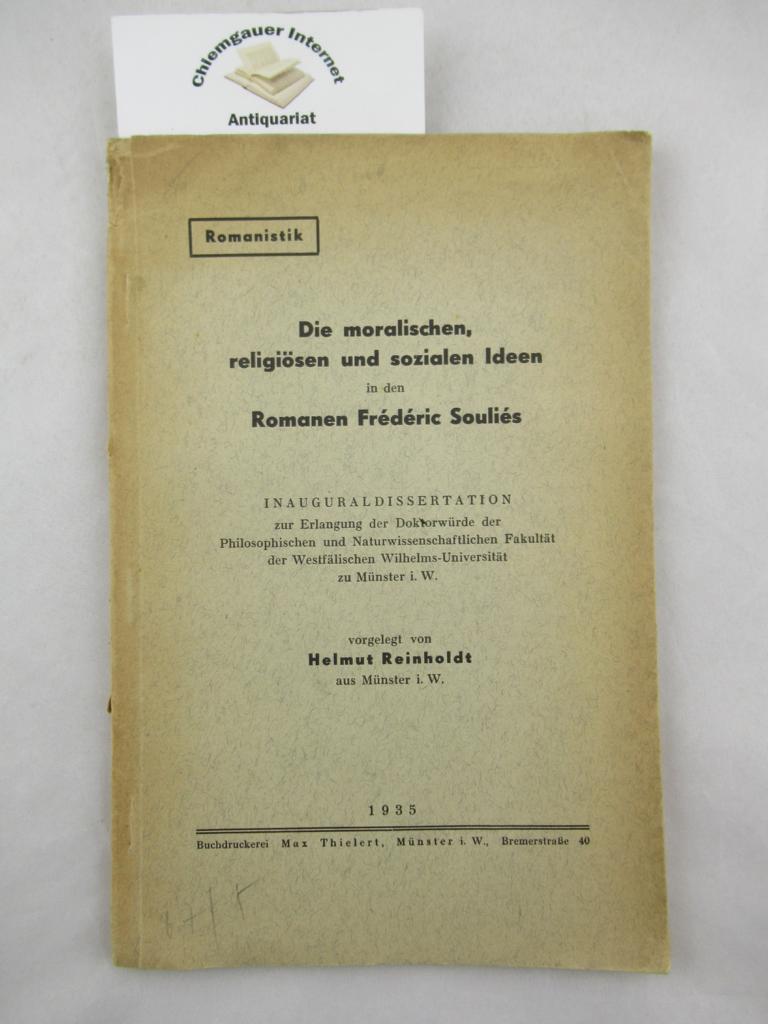 Reinholdt, Helmut:  Die moralischen, religisen und sozialen Ideen in den Romanen Frdric Soulis. Inaugural-Dissertation. 