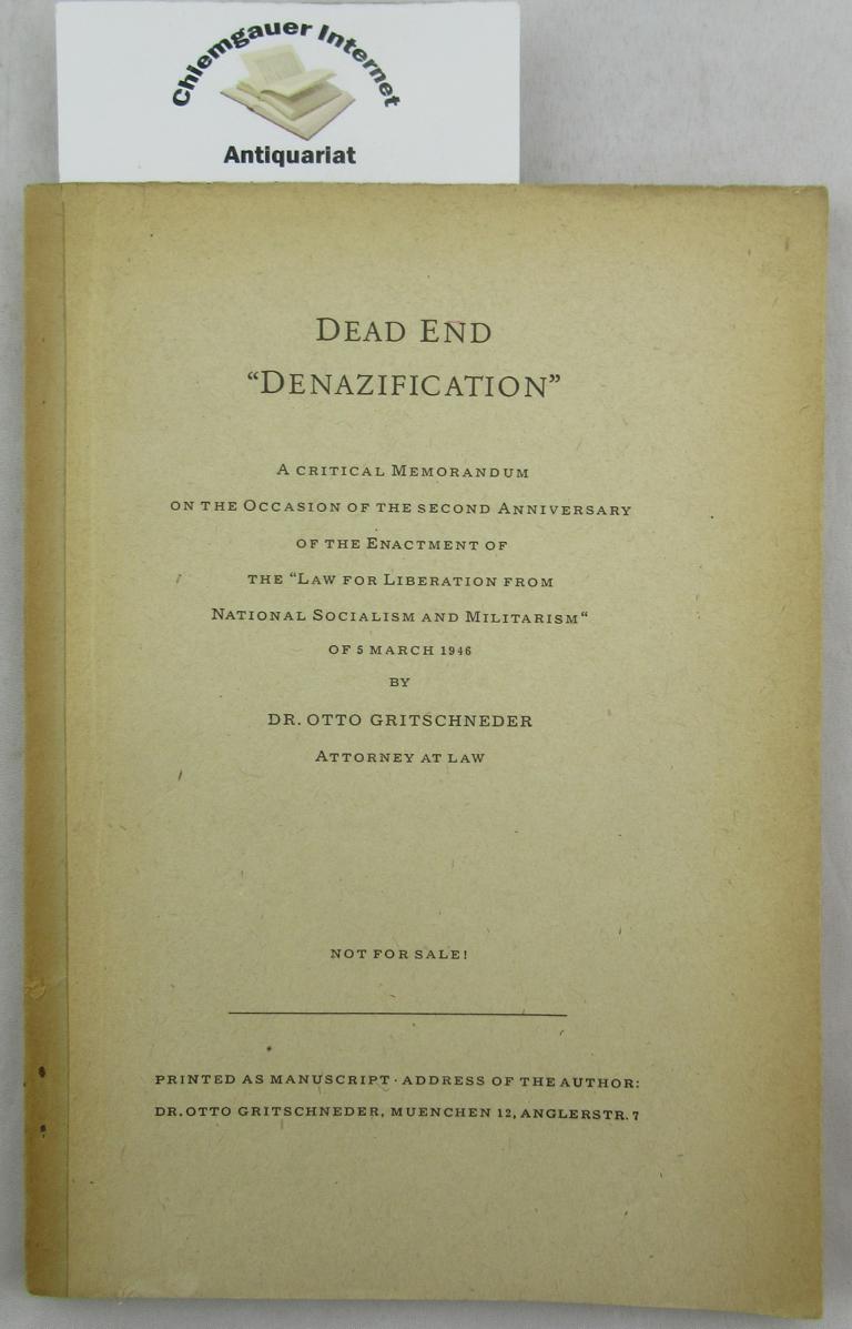Dead End " Denazification".