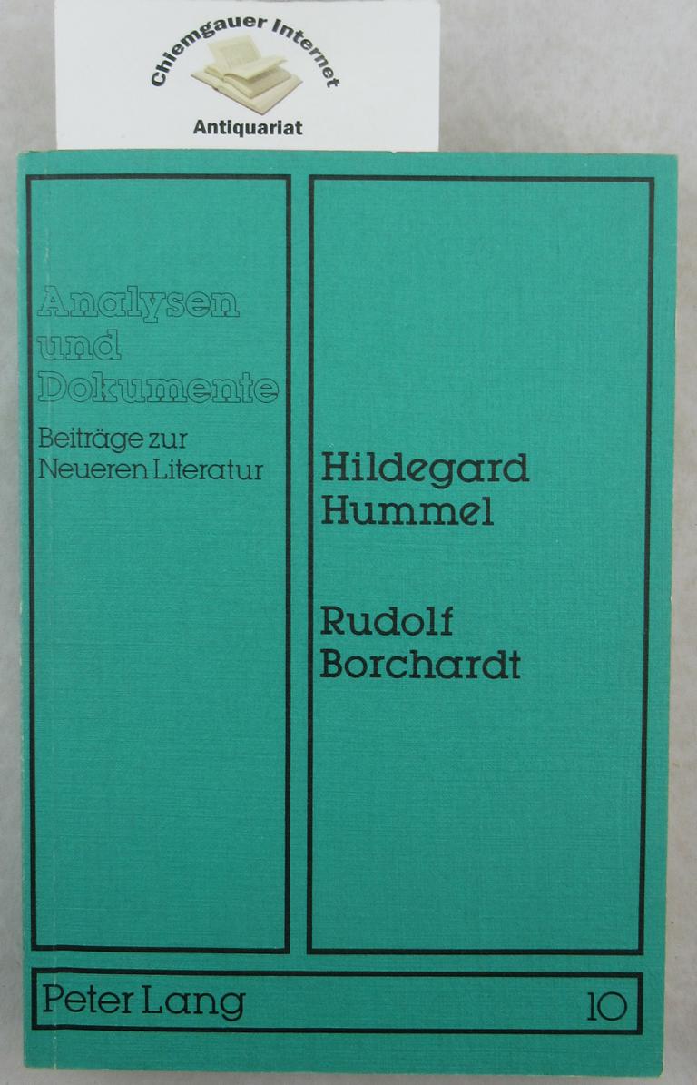Hummel, Hildegard:  Rudolf Borchardt : Interpretationen zu seiner Lyrik. 