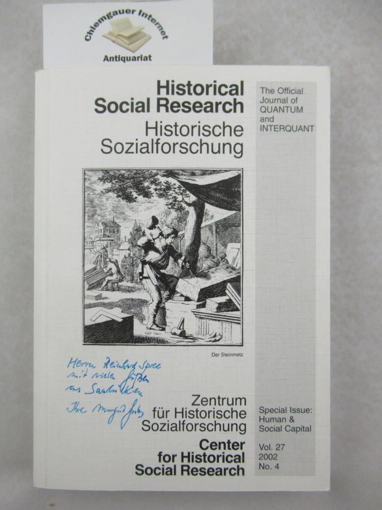 Diebolt, Claude und Rainer Metz ( editors):  Historical Social Research / Historische Sozialfoschung. Special Issue / Sonderheft. 