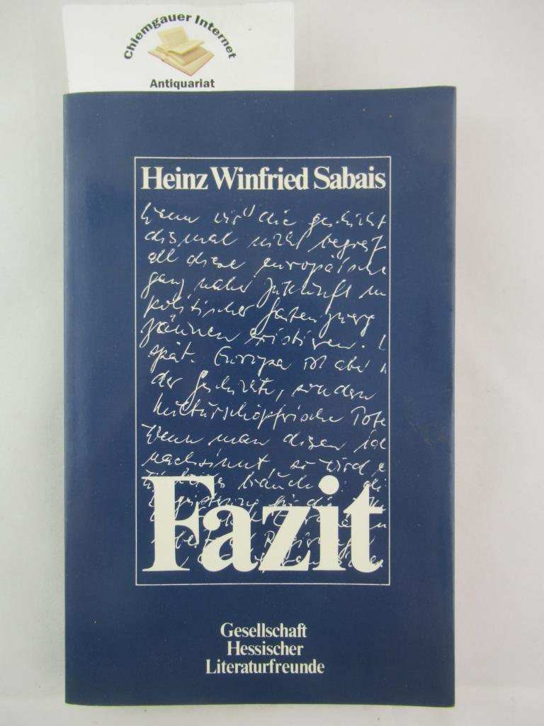 Sabais, Heinz Winfried:  Fazit : Gedichte und Prosa. 