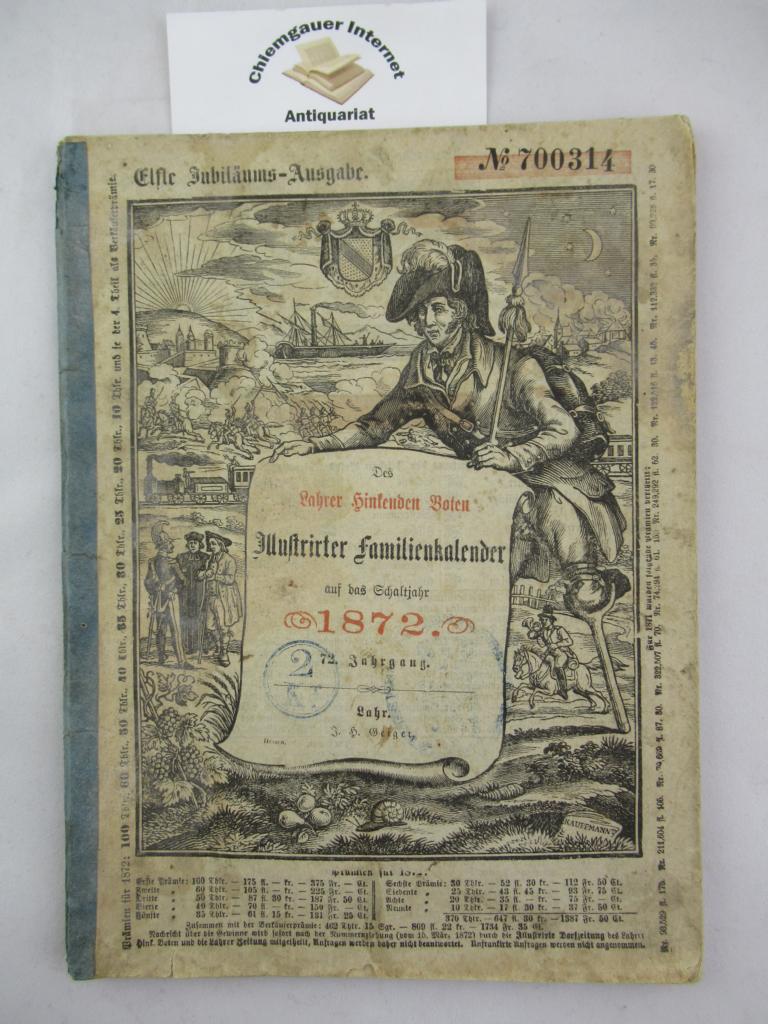 Des Lahrer hinkenden Boten Illustrirter Familienkalender auf das Schaltjahr 1872.  72. Jahrgang.