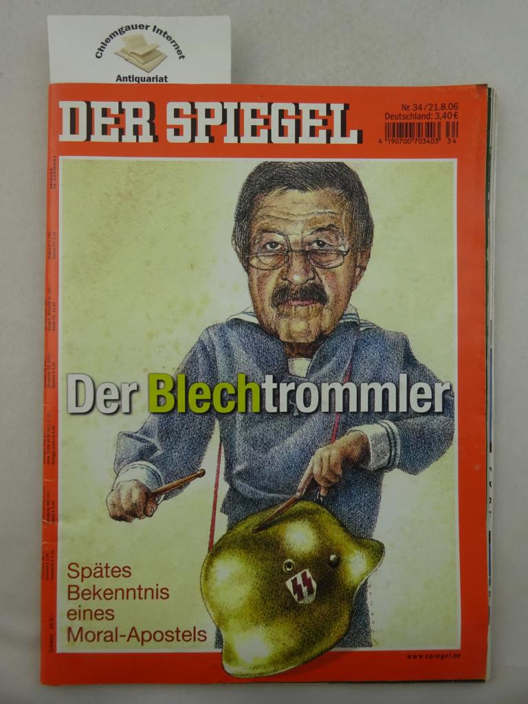 Der Spiegel, Nr. 34 / 21.8.06, Der Blechtrommler, Späte Bekenntnis eines Moral-Apostels. ( Über Günther Grass und die SS ).