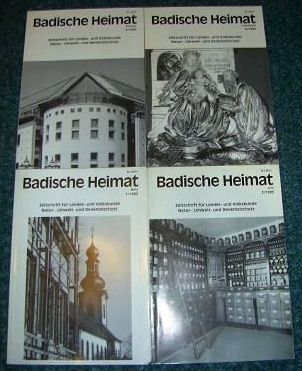 Badische Heimat. Zeitschrift für Landes- und Volkskunde, Natur-, Umwelt- und Denkmalschutz. 73. Jahrgang 1993 Heft 1, 2, 3 u. 4 (4 Hefte).