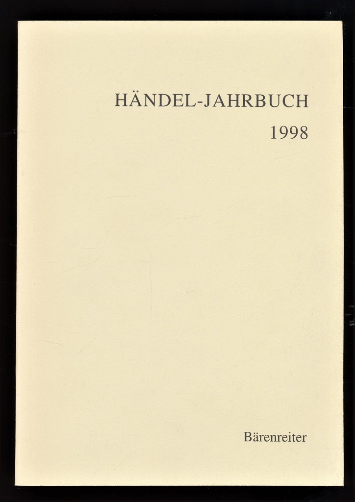 Händel-Jahrbuch 44. Jahrgang 1998