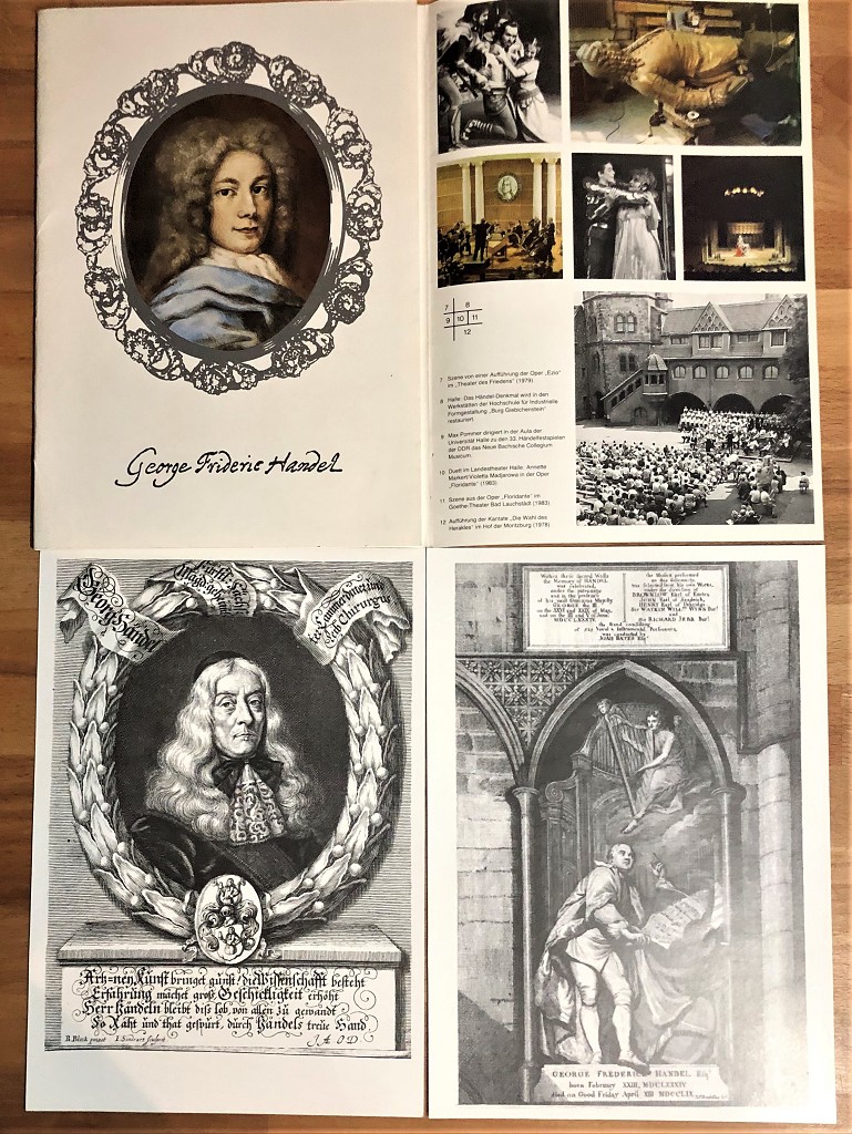 Georg Friedrich Händel - George Frideric Handel (Mappe mit 16 eigelegten Tafeln, Abbildungen mit Rückseitigen Erläuterungen in Deutsch, Russisch und Englisch)